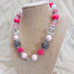 Pink & Silver Beaded Necklace